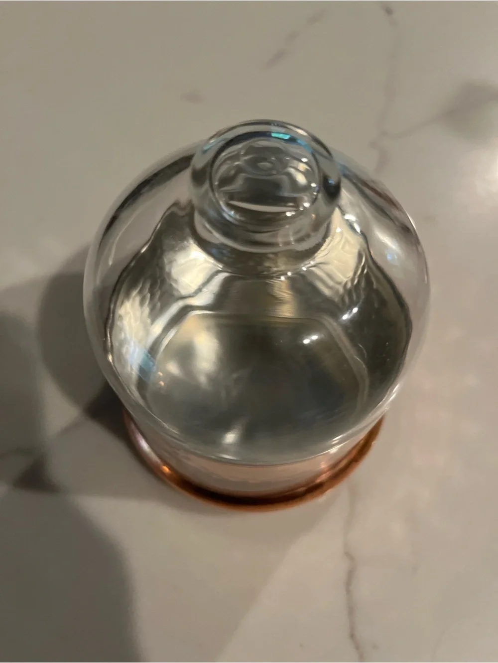 Williams Sonoma Butter dish Glass Cloche with Copper Base and Copper Cup